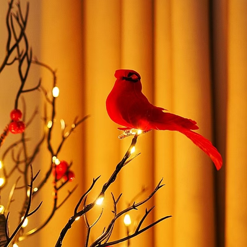 LED karácsonyfa fény – meleg piros madár motívummal, akkumulátor + USB tápegység, bemeneti 4,5V, IP43, élettartam 50 000 óra