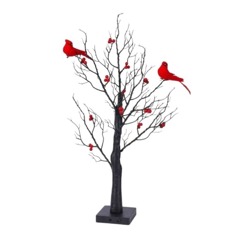 LED karácsonyfa fény – meleg piros madár motívummal, akkumulátor + USB tápegység, bemeneti 4,5V, IP43, élettartam 50 000 óra