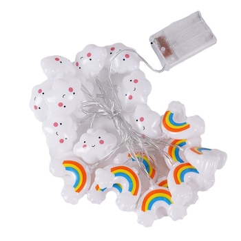 LED αλυσίδα φώτων με αστέρια, σύννεφα και ουράνιο τόξο για παιδικό δωμάτιο πριγκίπισσας – 123 LED, 5500K, τροφοδοσία με μπαταρίες, ρυθμιζόμενος φωτισμός, χειροκίνητος έλεγχος