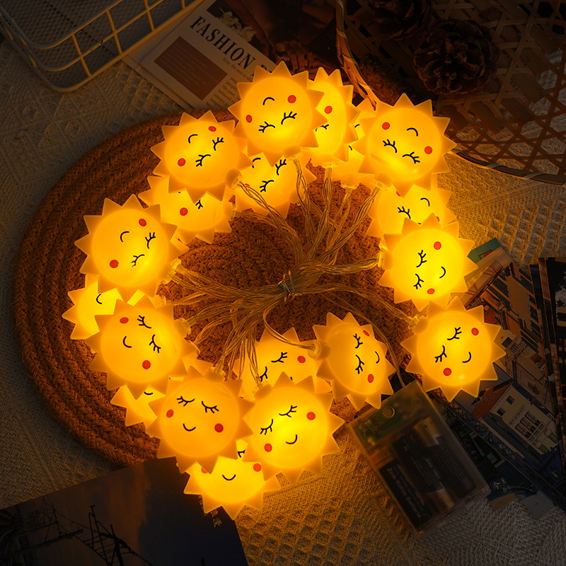 LED sor csillagokkal, felhőkkel és szivárvánnyal a gyerekek szobájába – 123 LED, 5500K, elemről működik, dimmálható, kézi vezérlés