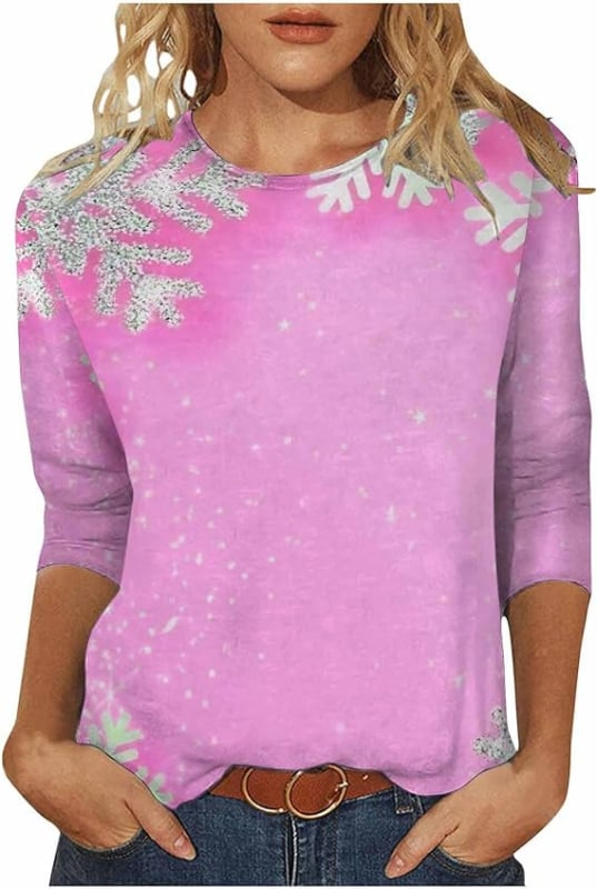 Dinghan Slim-Fit poliester dugih rukava majica s okruglim izrezom i 3D digitalnim otiskom cvjetnog uzorka