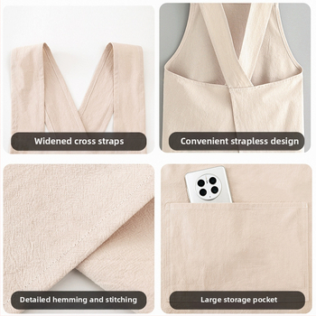 Ποδιά με μανίκια σε κορεατικό στυλ, Hao Jin, ύφασμα πολυεστερικό-βαμβακό, αντιβρωμική προστασία