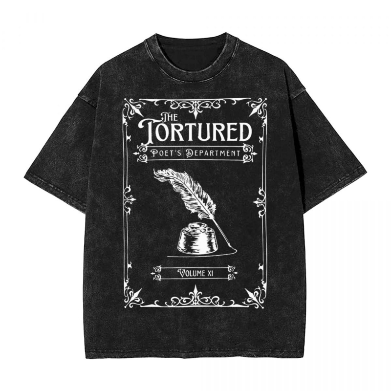 Szabadidős póló laza szabású, nyomtatott mintával, 95% pamut