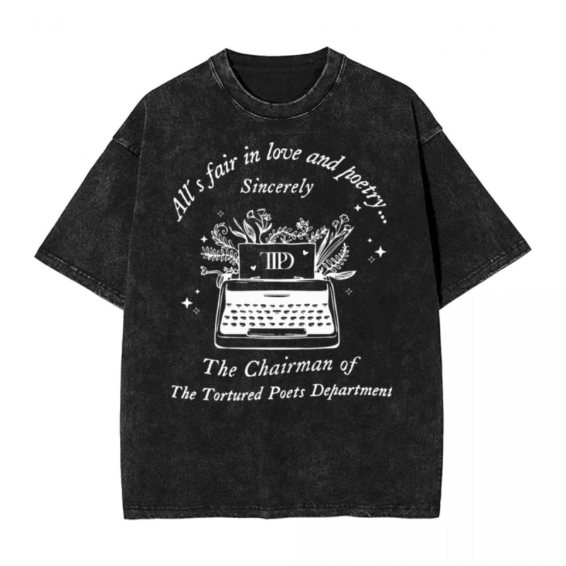 Szabadidős póló laza szabású, nyomtatott mintával, 95% pamut