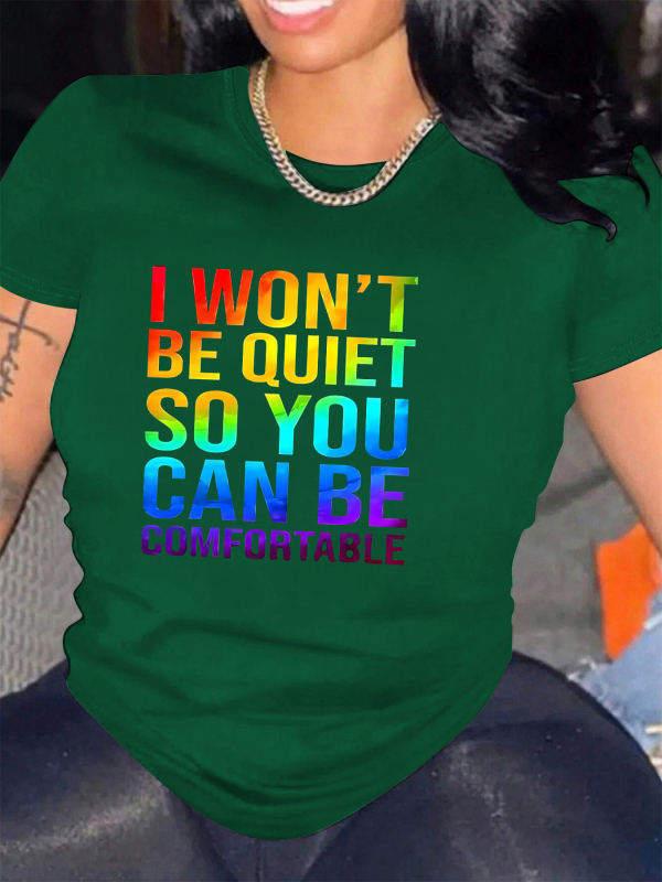 Laza szabású pamutpóló rövid ujjú, kerek nyakú, nyomtatott mintával.