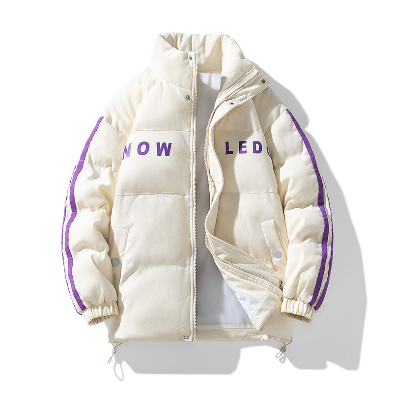 Plusz méretű kültéri pamut-párnázott kabát cipzárral, vast téli kabát, levehető gallér, oldalsó zsebek, poliészter töltet