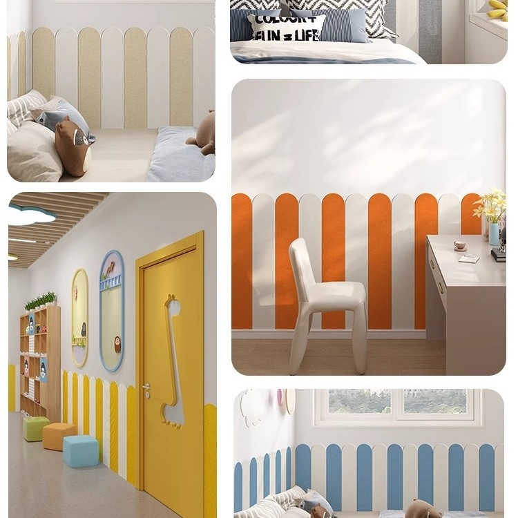 Ágy körüli dekoratív fali matrica - vastagított öntapadós ütésvédő, 3D XPE hab, 1 db