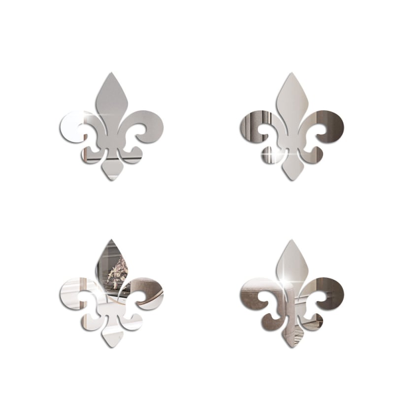 Akril tükrös falikép szett, 4 darab, dekoratív falikép a nappaliba és a hálószobába, modern minimalista stílus