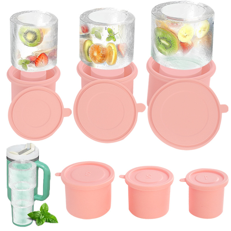 Szilikon cilinderes jégformák, nagy kapacitású 40oz/30oz — élelmiszer-minőségű szilikon, könnyű demoldálás, logó nyomtatás, testreszabás
