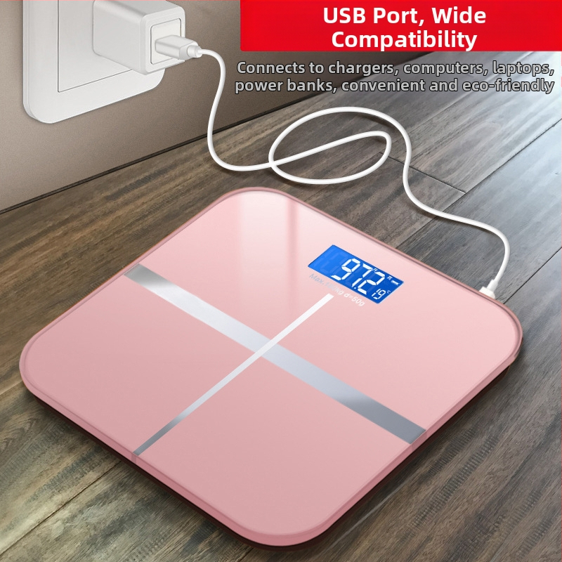 SUZI Váha pre domáce použitie, nosnosť 180 kg, napájanie cez USB nabíjanie alebo AA batérie, meranie telesnej hmotnosti