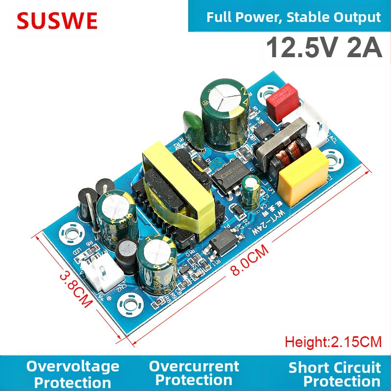 SUSWE Kapcsolt tápellátás panel ülés alátét fűtéséhez, beépített modul, kimenet 24V/12V, 88% hatékonyság, tömeg 202 g, védelmi szint II