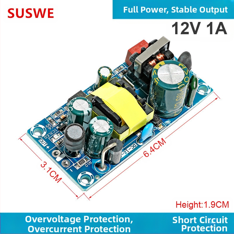 SUSWE Kapcsolt tápellátás panel ülés alátét fűtéséhez, beépített modul, kimenet 24V/12V, 88% hatékonyság, tömeg 202 g, védelmi szint II