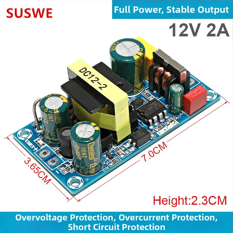 SUSWE Kapcsolt tápellátás panel ülés alátét fűtéséhez, beépített modul, kimenet 24V/12V, 88% hatékonyság, tömeg 202 g, védelmi szint II