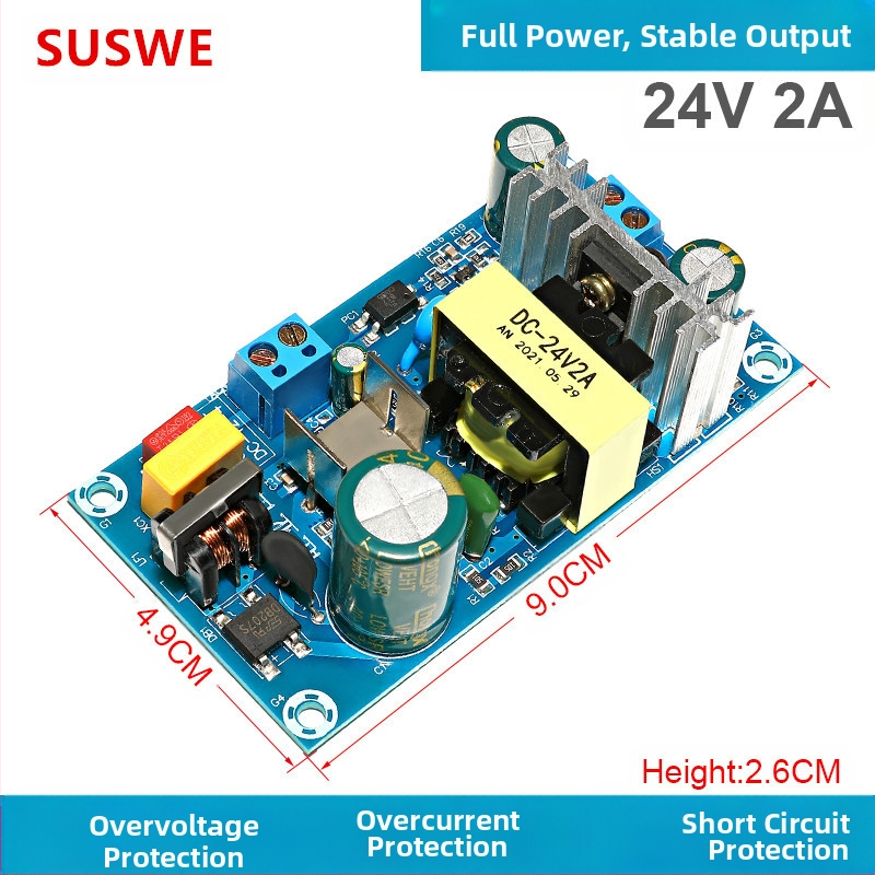 SUSWE Kapcsolt tápellátás panel ülés alátét fűtéséhez, beépített modul, kimenet 24V/12V, 88% hatékonyság, tömeg 202 g, védelmi szint II