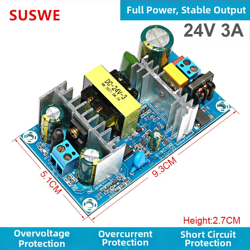 SUSWE Kapcsolt tápellátás panel ülés alátét fűtéséhez, beépített modul, kimenet 24V/12V, 88% hatékonyság, tömeg 202 g, védelmi szint II