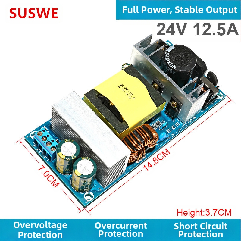 SUSWE Kapcsolt tápellátás panel ülés alátét fűtéséhez, beépített modul, kimenet 24V/12V, 88% hatékonyság, tömeg 202 g, védelmi szint II