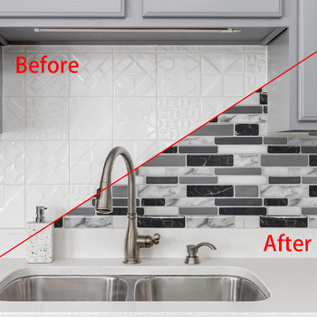 DARAI PVC αδιάβροχο αυτοκόλλητο τοίχου – 3D κρυστάλλινο ριγέ σχέδιο, 5+ τεμάχια