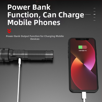 Rankinis LED žibintuvas su reguliuojamu fokusu, 10W LED, 800 lm, skaitmeninis ekranas, 18650 baterija