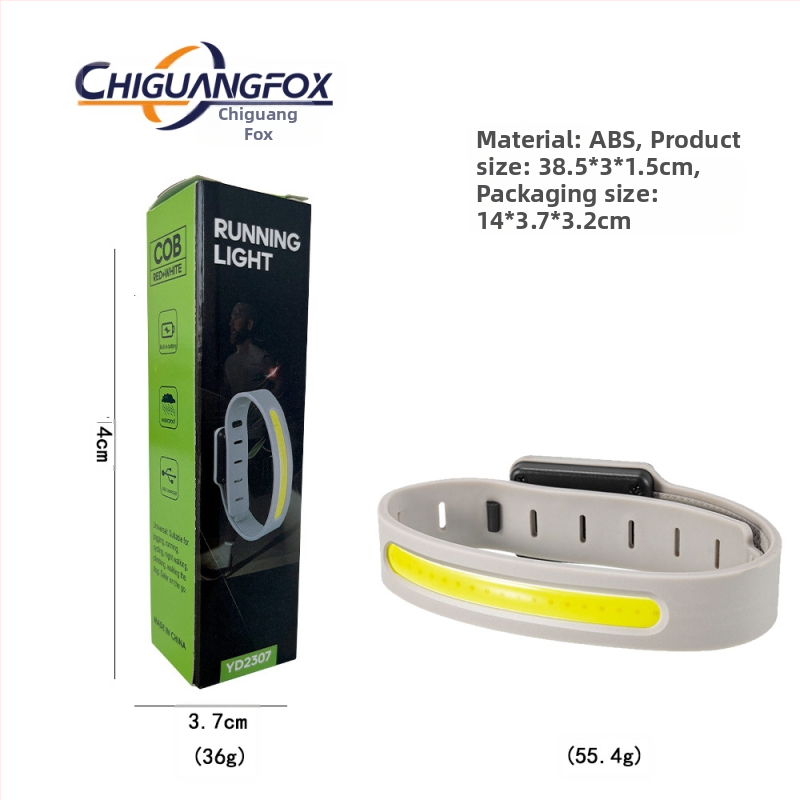 Išorinis mini COB rankų apšvietimas naktiniam bėgimui su Type-C įkrovimu, trys ryškumo lygiai, prakaitui atsparus