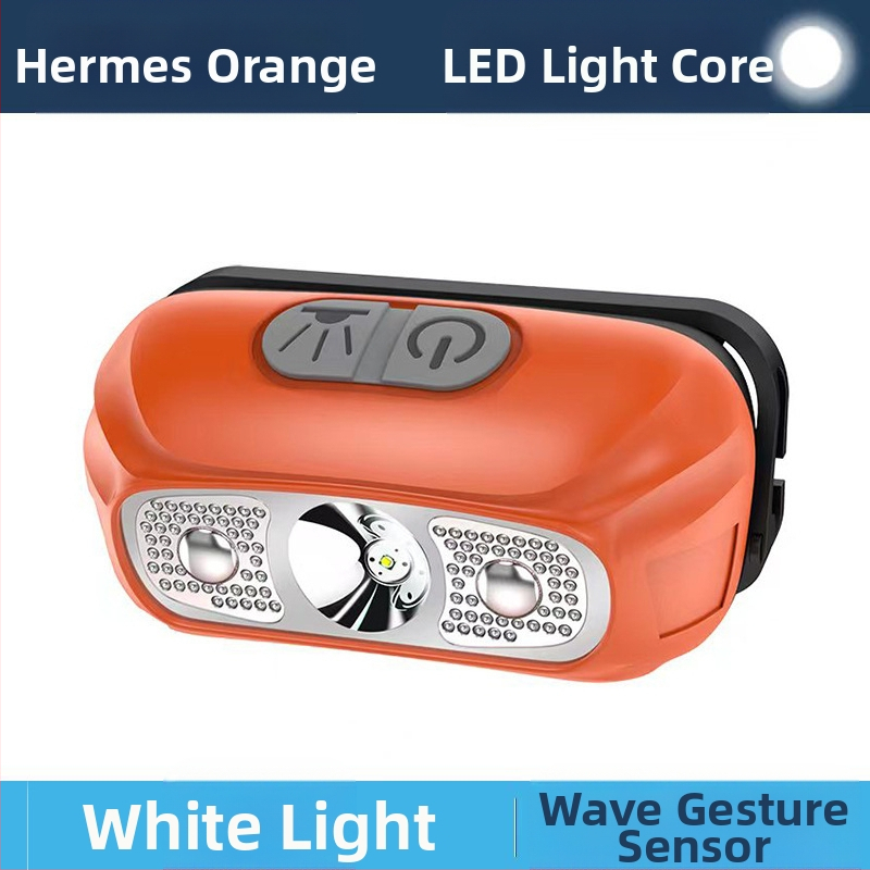 LED челна лампа за глава, 5W, ABS корпус, 800 mAh батерия, презареждаща, ръчно задвижване, обхват до 500 m