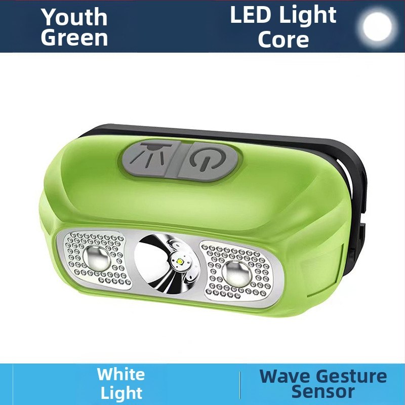 LED челна лампа за глава, 5W, ABS корпус, 800 mAh батерия, презареждаща, ръчно задвижване, обхват до 500 m