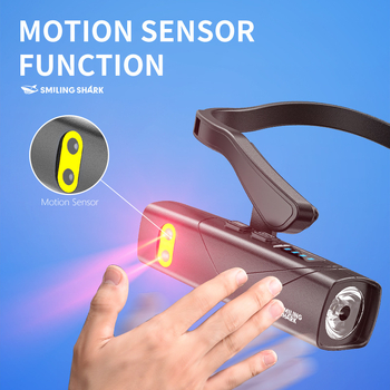 LED челна лампа с отделящ се колан за глава и сензор за нощно бягане