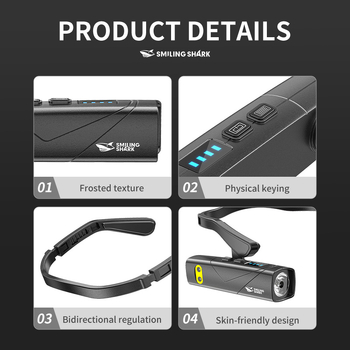 LED челна лампа с отделящ се колан за глава и сензор за нощно бягане