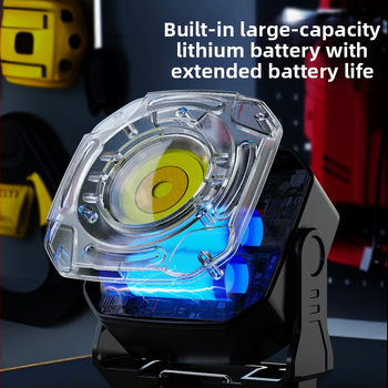 LED φορητό φως για κάμπινγκ και λήψεις, 8W, 3.7V, επαναφορτιζόμενο USB, διακόπτης πατήματος