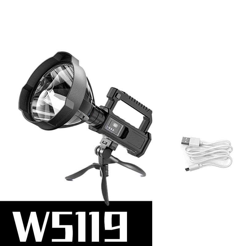 LED hordozható keresőlámpa, USB töltéses, 8000mAh, 30W, 360° forgás, kültéri vízálló vészvilágítás