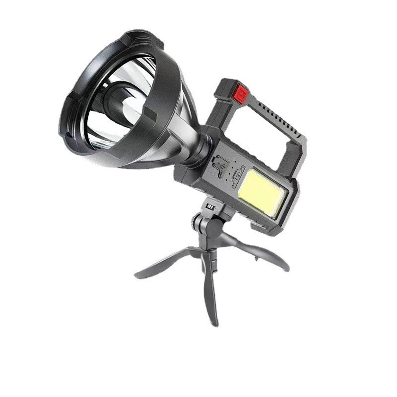 LED hordozható keresőlámpa, USB töltéses, 8000mAh, 30W, 360° forgás, kültéri vízálló vészvilágítás