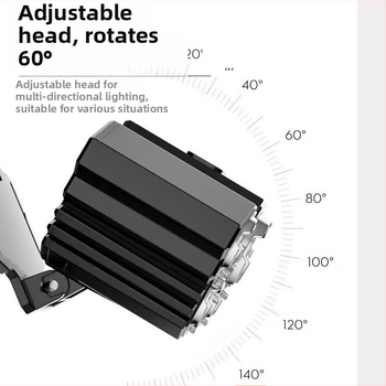 5 LED galinė žibintuvėlis, įkraunamas, 10W, atsparus vandeniui, diapazonas 100–200 m