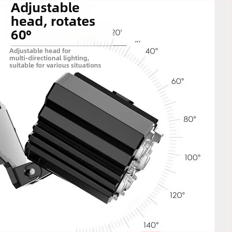 5 LED galinė žibintuvėlis, įkraunamas, 10W, atsparus vandeniui, diapazonas 100–200 m