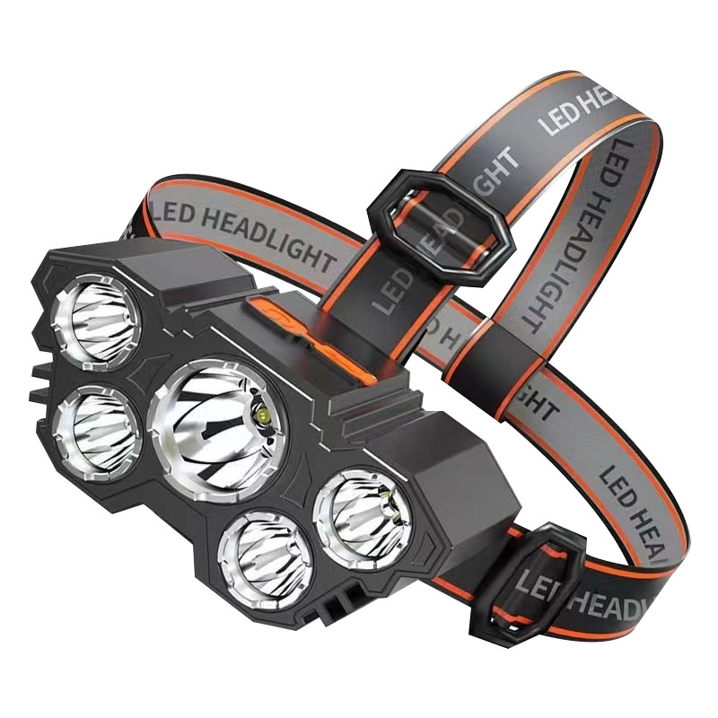 5 LED galinė žibintuvėlis, įkraunamas, 10W, atsparus vandeniui, diapazonas 100–200 m