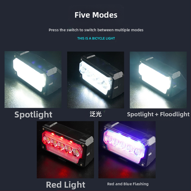 Shark Dragon predné bicyklové svetlo – inteligentný senzor svetla, USB nabíjateľné, digitálny displej, na nočné jazdy po ceste a v teréne