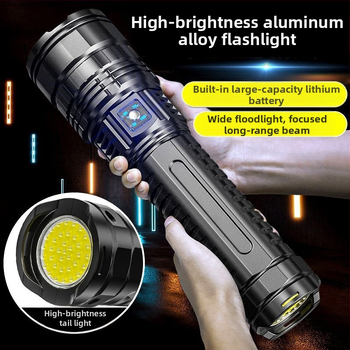 Rankinis LED lazerinis žibintas, 30W, 1000 lm, 500 m spindulys, 5400 mAh baterija, aliuminio lydinio korpusas