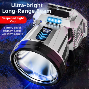 Dobíjateľná LED čelovka Type-C pre nočný rybolov a kempovanie — 10W, 1200mAh, hlavový pás, lúč 200–500 m