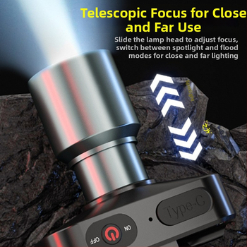 LED φακός κεφαλής, 10W, USB επαναφορτιζόμενος, 800mAh, εξωτερική χρήση