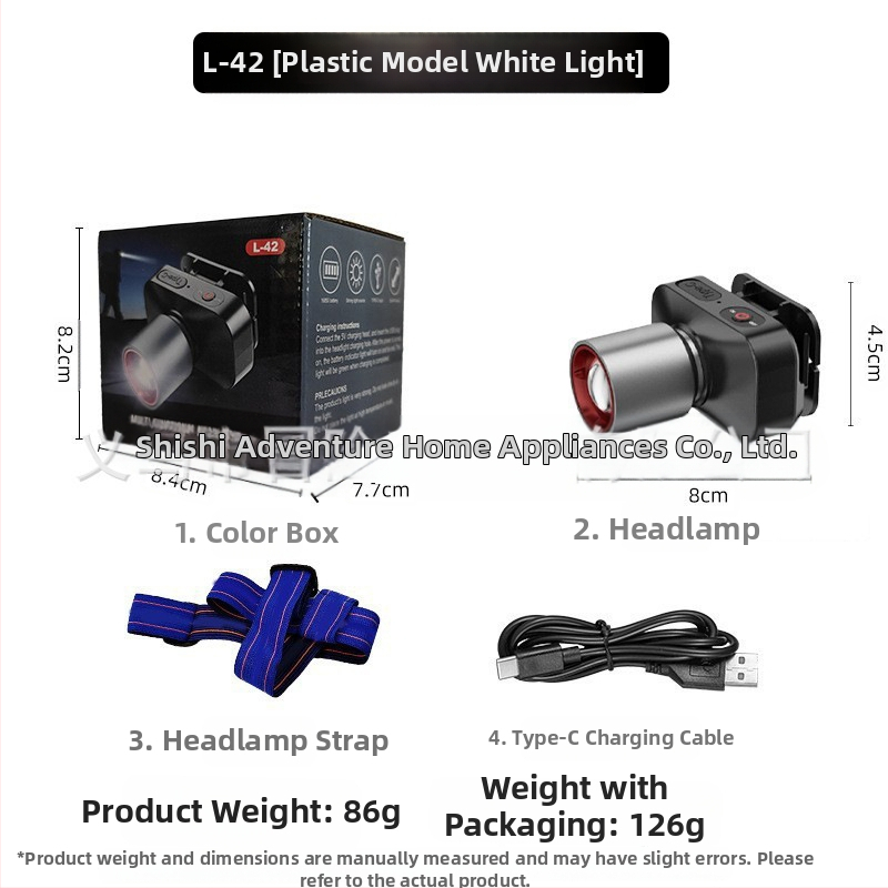 LED čelna svjetiljka, 10W, USB punjiva, 800mAh, za vanjsku upotrebu