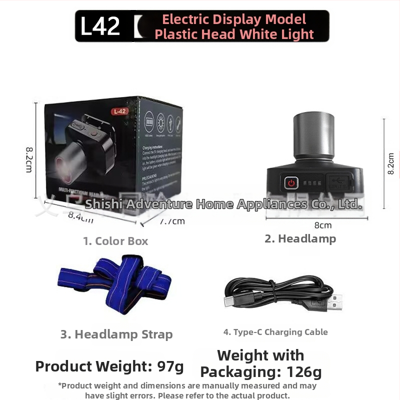 LED čelna svjetiljka, 10W, USB punjiva, 800mAh, za vanjsku upotrebu