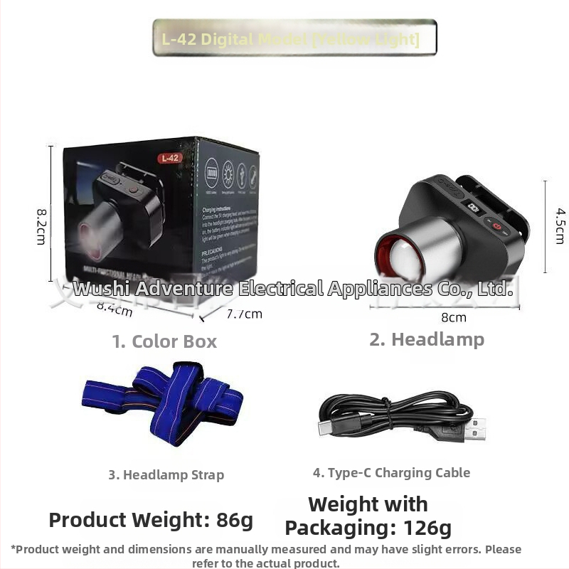 LED čelna svjetiljka, 10W, USB punjiva, 800mAh, za vanjsku upotrebu