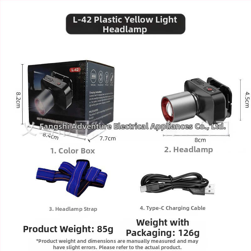 LED čelna svjetiljka, 10W, USB punjiva, 800mAh, za vanjsku upotrebu