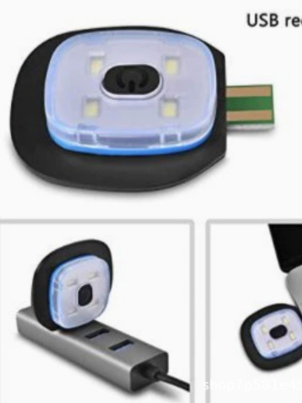 LED galvos žibintuvas megztai kepurei – USB įkrovimas, lauko naudojimui, 200 g, 10 m šviesos nuotolis, 6 val. veikimo laikas