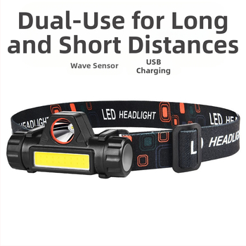 Čelna svjetiljka s magnetskim COB dvostrukim izvorom svjetla, punjiva, 10W, 1200 mAh, domet 100–200 m