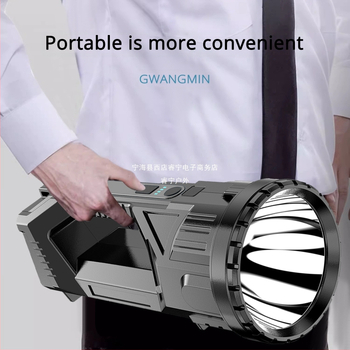 Φορητός πολυλειτουργικός COB LED φακός εξωτερικού χώρου, 5W, 1200mAh επαναφορτιζόμενος, χειροκίνητη φόρτιση, δέσμη 100–200 μέτρων