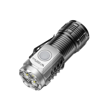 Μίνι LED φακός με τρία LED, χειροκίνητη λειτουργία, 5W, μπαταρία 600 mAh, εμβέλεια έως 50 m