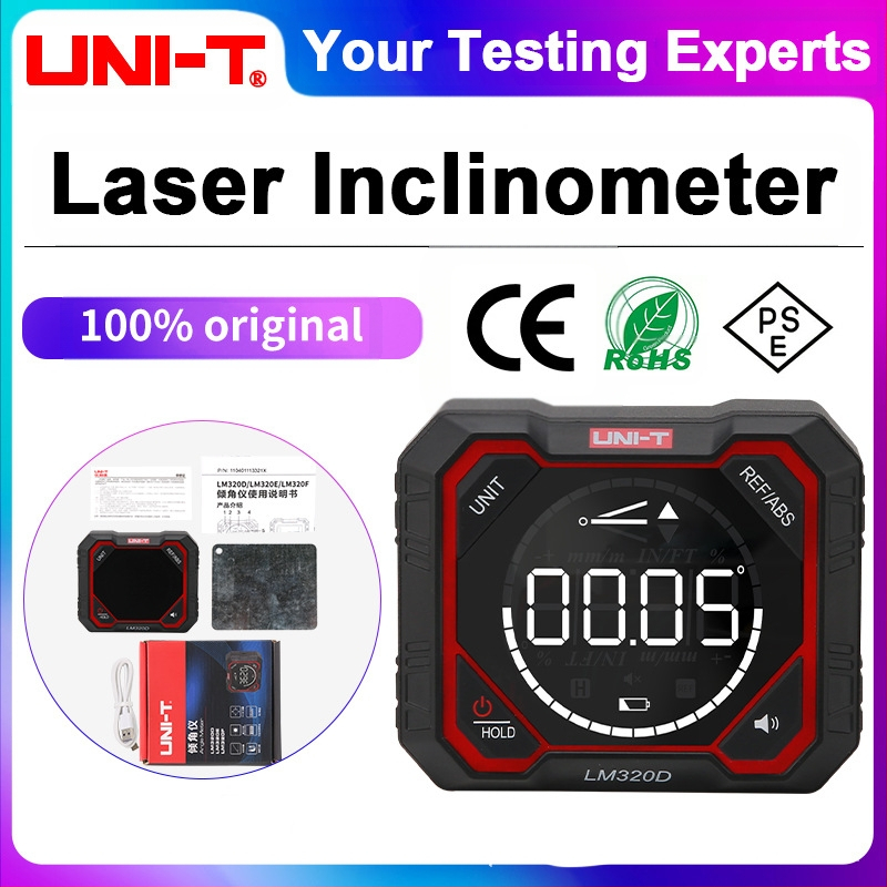 Uni-T LM320D/E/F digitālais inclinometrs ar magnētisko līmeni horizontālajam leņķim