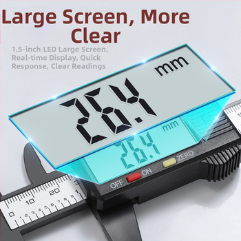 Enjoy ψηφιακό κάλιμπερ από ανοξείδωτο ατσάλι με ράβδο βάθους, εύρος μέτρησης 0–150 mm