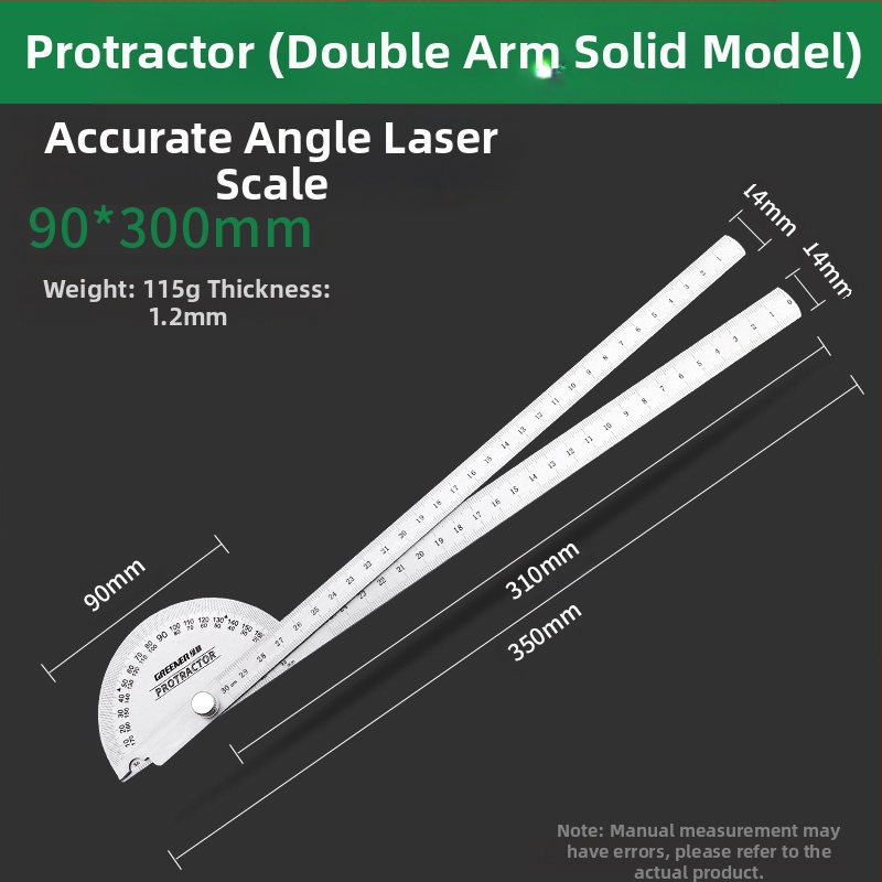 Неръждаема стомана – Регулируема ъгломерна линейка за дърводелство, висока прецизност