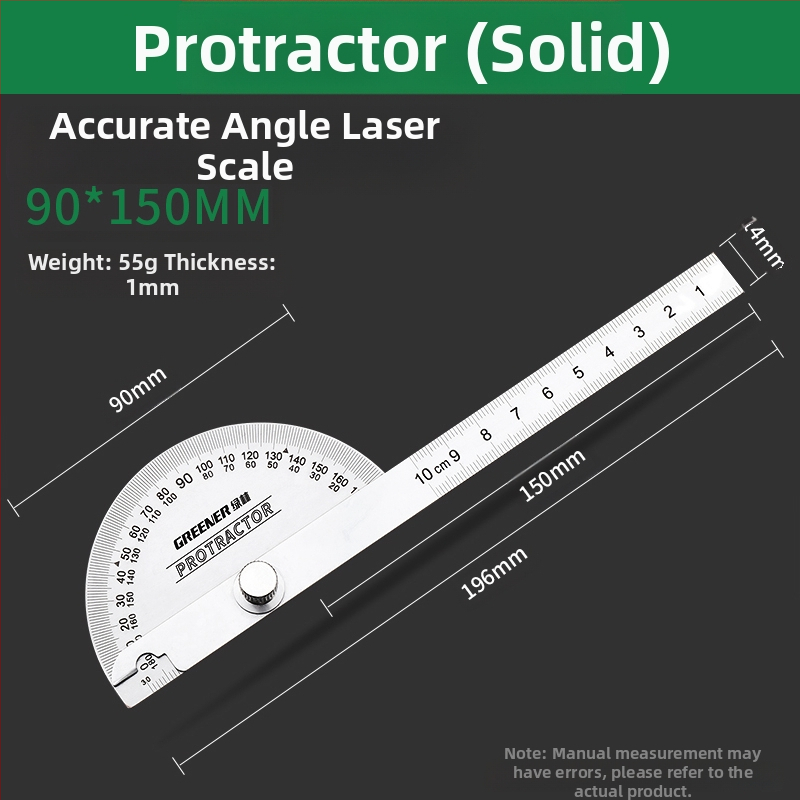 Неръждаема стомана – Регулируема ъгломерна линейка за дърводелство, висока прецизност