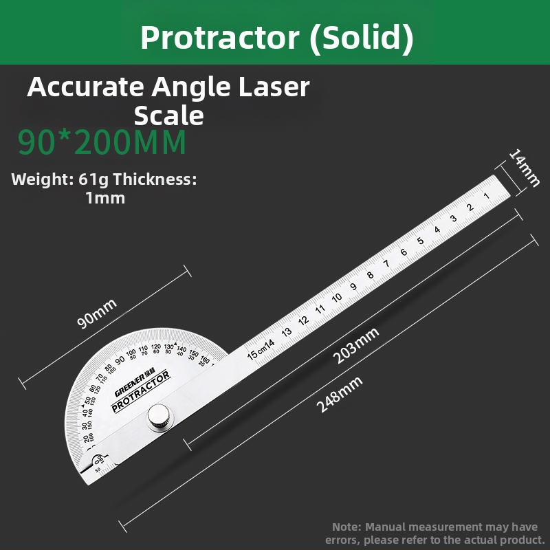 Неръждаема стомана – Регулируема ъгломерна линейка за дърводелство, висока прецизност